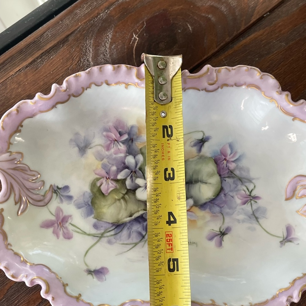 Antique Limoges Hand Painted Porcelain Dresser Tray produced in 1900s - Picture 6 of 6